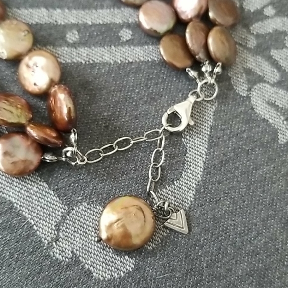 Silpada Brown Pearl Triple Strand Necklace - Picture 4 of 8